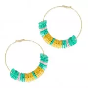 Sequins en plastique  imitation perles Heishi 6 mm Rose Vintage x50g