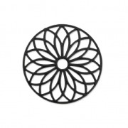 Intercalaire laser cut rosace 24 mm black nickel x1