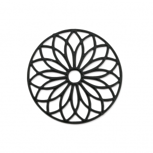 Intercalaire laser cut rosace 24 mm black nickel x1