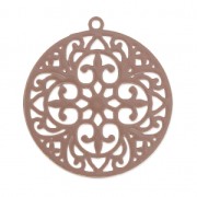 Breloques teintées laser cut rondes 22 mm Taupe x2|raw }}