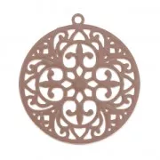 Breloques teintées laser cut rondes 22 mm Taupe x2