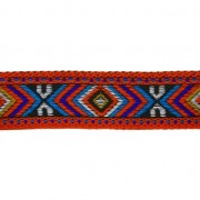 Galon fantaisie ethnique losanges 18 mm Rouge/Green Turquoise x50cm