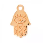 Breloque main de Fatma 17.5x11 mm doré rose x1