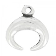 Breloque forme demi-lune ou corne 17.5 mm Placage Argent fin vieilli x1|raw }}