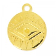 Breloque oeil porte-bonheur à strasser 19 mm Doré à l'or fin x1|raw }}
