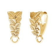 Attache pendentif décor feuille 12.5 mm en Argent 925 doré à l'or fin x1|raw }}