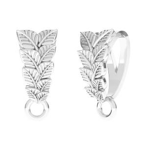 Attache pendentif décor feuille 12.5 mm en Argent 925  x1
