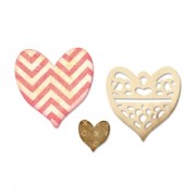 Assortiment de 4 Dies Thinlits de découpe Sizzix en métal Coeurs x1