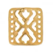 Intercalaire martelé 7 rangs 18x16.5 mm Doré à l'or fin satiné x1
