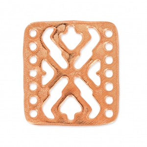 Intercalaire martelé 7 rangs 18x16.5 mm doré rose satiné x1