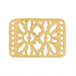 Intercalaire martelé 7 rangs 18x26 mm Doré à l'or fin satiné x1