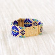 Intercalaire martelé 7 rangs 18x26 mm Doré à l'or fin satiné x1