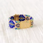 Intercalaire martelé 7 rangs 18x26 mm Doré à l'or fin satiné x1