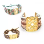 Intercalaire martelé 7 rangs 19x29 mm doré rose satiné x1