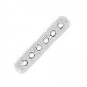 Intercalaire 6 rangs martelé 19x4 mm Placage Argent fin vieilli x1|raw }}