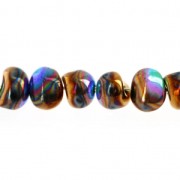 Perles en verre Tico Beads 5x7 mm Jet Glittery Bronze x25