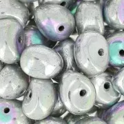 Perles en verre Tico Beads 5x7 mm Jet Glittery Silver x25