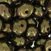 Perles en verre Tico Beads 5x7 mm Jet Luster Rose Gold Topaz x25