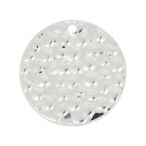 Sequin rond martelé 18 mm en Argent 925 x1