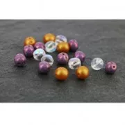 Perles en verre Dobble Beads 2 trous 8 mm Chalkwhite Travertin x20