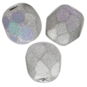 Facettes 4 mm Crystal Glittery Silver Mat x50|raw }}