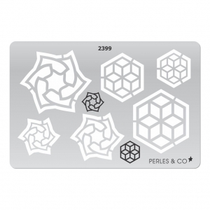 Gabarit rigide pour pâte polymère 152x100 mm motifs Rosaces