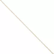 Chaîne fine maille Forçat ovale 1.3 mm - Doré à l'or fin x1m