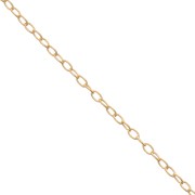 Chaîne fine maille Forçat ovale 1.3 mm - Doré à l'or fin x1m