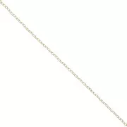 Chaîne fine maille Forçat ovale 0.9 mm Doré à l'or fin x1m