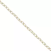 Chaîne fine maille Forçat ovale 0.9 mm Doré à l'or fin x1m