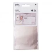 Paquet de 6 feuilles de transferts métallisées Paper Poetry Champagne