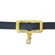 Intercalaire pour lacet 5 mm collier choker 18 mm doré rose x1