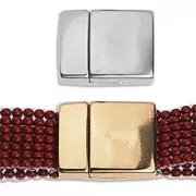 Fermoir aimanté 23.5 x 19.5 mm Placage Argent fin vieilli x1