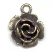 Breloque Rose 15 mm - Bronze x1
