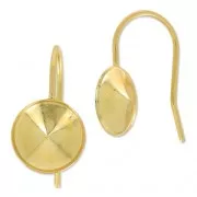 Crochets d'oreilles pour cabochon PureCrystal 1122 10 mm doré à l'or fin x2
