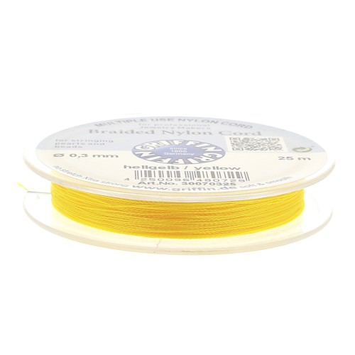 Fil de jade / Fil nylon tressé européen Griffin 0.3 à 0.5 mm Yellow x25m