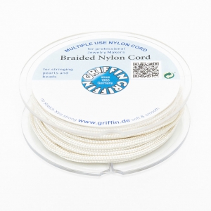 Fil de jade / Fil nylon tressé européen Griffin 0.5 à 0.8 mm Cream x25m