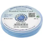 Fil de jade / Fil nylon tressé européen Griffin 0.5 à 0.8 mm Blue x25m
