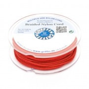 Fil de jade / Fil nylon tressé européen Griffin 1 mm Red x25m