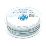 Fil de jade / Fil nylon tressé européen Griffin 1 mm Light Grey x25m