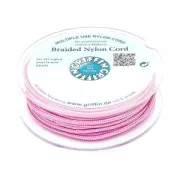 Fil de jade / Fil nylon tressé européen Griffin 1 mm Dark Pink x25m