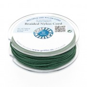 Fil de jade / Fil nylon tressé européen Griffin 1 mm Dark Green x25m