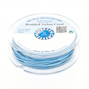 Fil de jade / Fil nylon tressé européen Griffin 1 mm Blue x25m