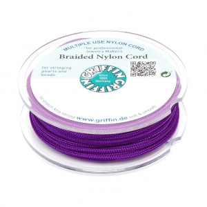Fil de jade / Fil nylon tressé européen Griffin 1 mm Amethyst x25m