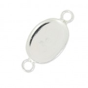 Serti intercalaire pour cabochon ovale fond plat 14x10 mm en Argent 925 x1|raw }}