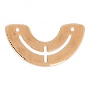 Intercalaire demi-lune 2 trous 25.5 mm doré rose x1