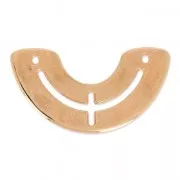 Intercalaire demi-lune 2 trous 25.5 mm doré rose x1