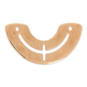 Intercalaire demi-lune 2 trous 25.5 mm doré rose x1