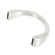 Fermoir demi bracelet aimanté pour lacet 10 mm Placage Argent fin vieilli x1