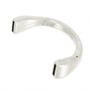 Fermoir demi bracelet aimanté pour lacet 10 mm Placage Argent fin vieilli x1